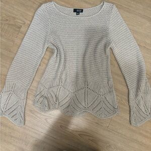 Taupe crochet Knit Sweater